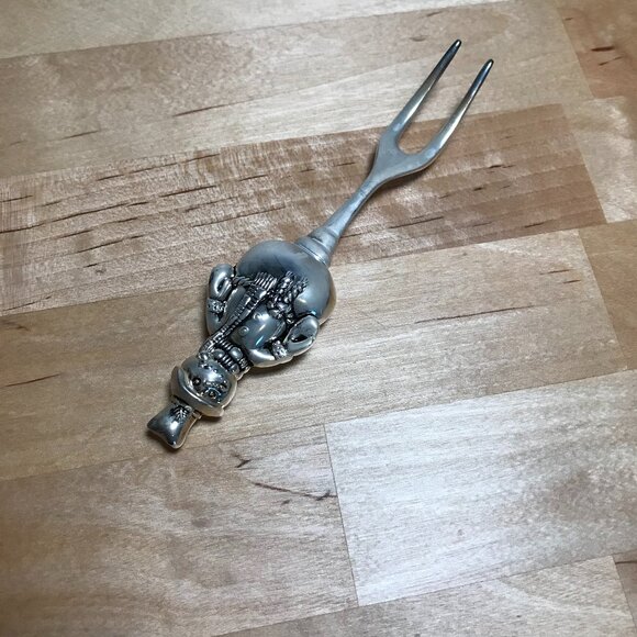 Vintage Wallace Silversmiths Silver Plated Holiday Christmas Snow Man Fork - Picture 1 of 6